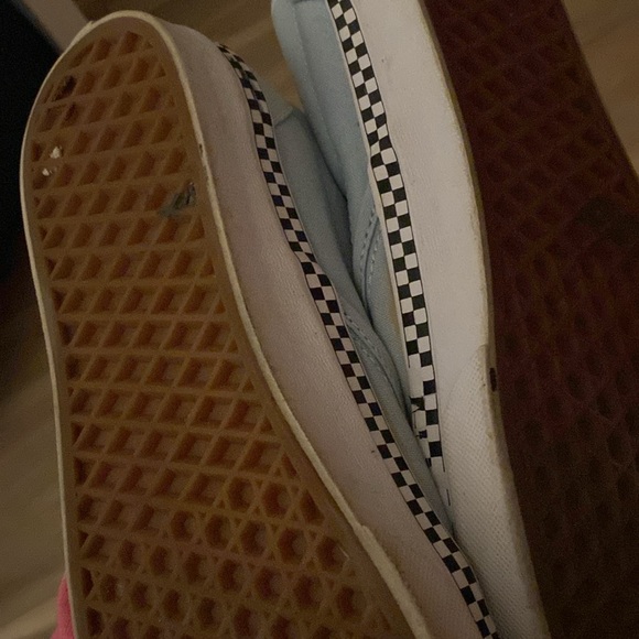 Women’s vans size 10, light blue with checkers around sole - Picture 3 of 4